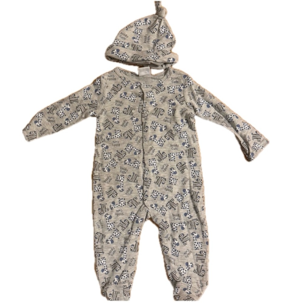 Baby On Board Baby Boy One Piece Outfit w/Matching Hat